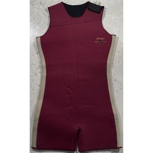 VTG 80s Harveys Designer‎ Shorty Wetsuit Mens Large Red Sleeveless Scuba Diving